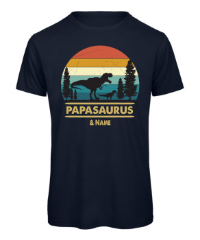 Papasaurus T-Shirt in Marineblau