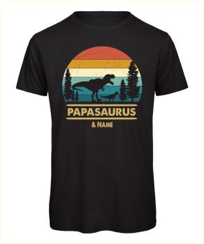 Papasaurus T-Shirt in Schwarz
