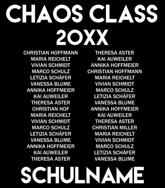 Chaos Class - Abschluss Namensliste