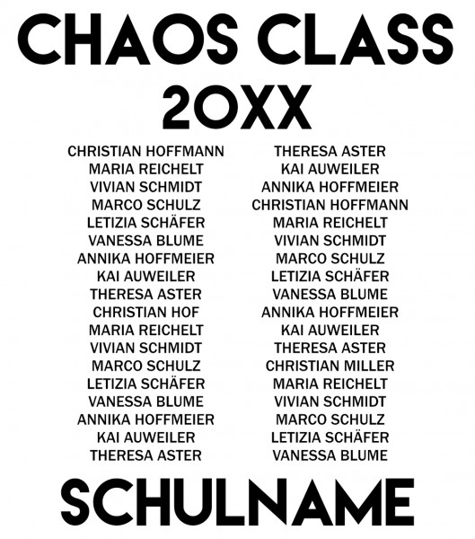 Chaos Class - Abschluss Namensliste