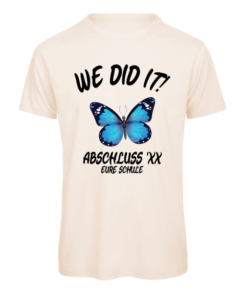 We Did It Abschluss T-Shirt mit Schmetterling Off White