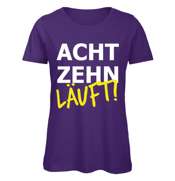 Achtzehn läuft - Frauen Geburtstags T-Shirt - Purple