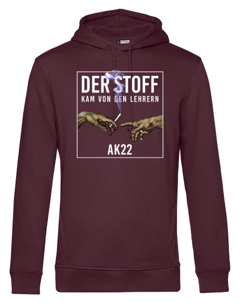 Der Stoff kam von den Lehrern Abschluss-Hoody Weinrot