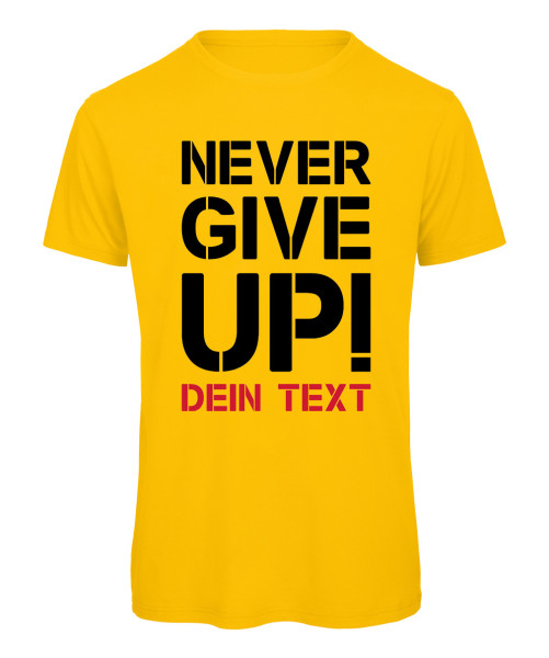 Never give up Fussball T-Shirt Gelb