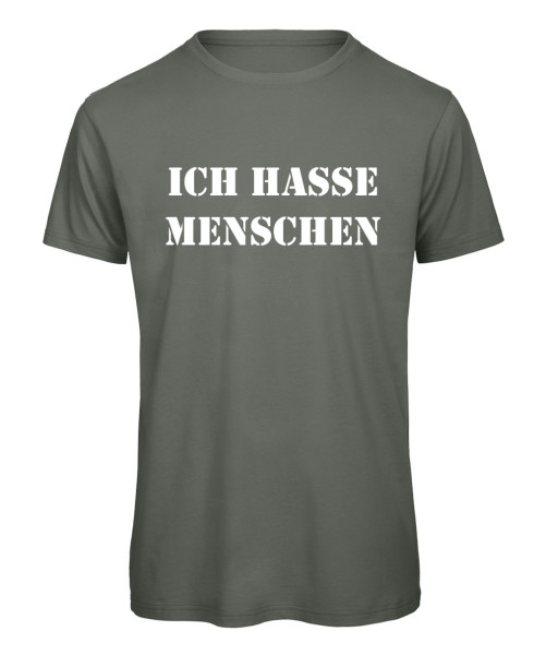 Ich hasse Menschen T-Shirt für Herren Olive