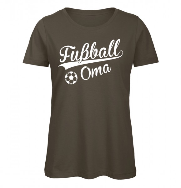 Fußball Oma T-Shirt Olive