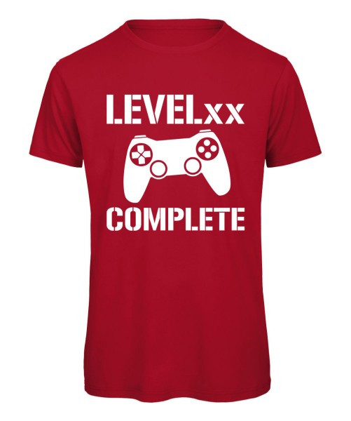 Level xx Complete Gamer T-Shirt für Herren zum Geburtstag - Rot