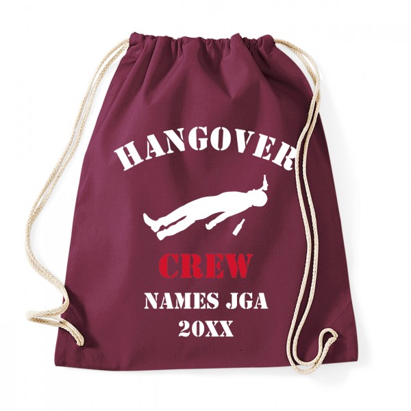 Hangover Crew - JGA Baumwollrucksack  Burgundy
