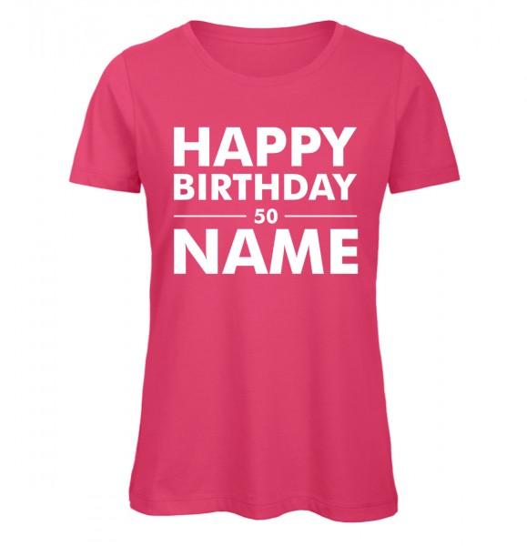 Geburtstags T-Shirt Name Pink