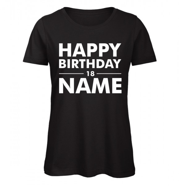 Geburtstags T-Shirt Name Schwarz