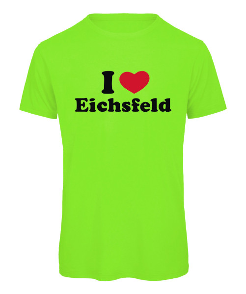 I love Eichsfeld Herz Neongrün