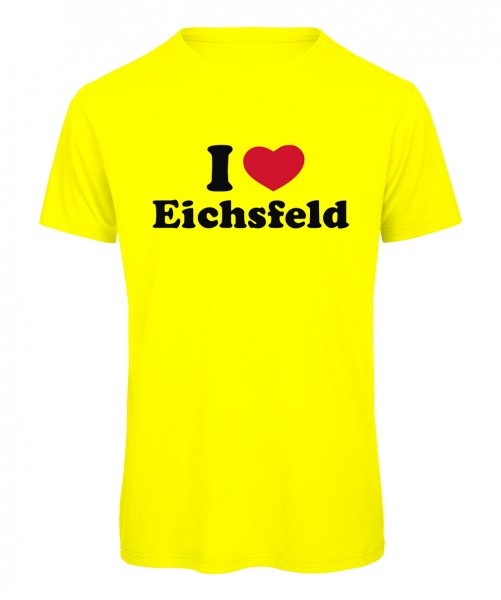 I love Eichsfeld Herz Neongelb