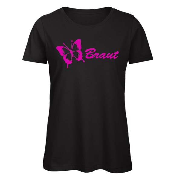 Braut Schmetterling JGA T-Shirt Pink