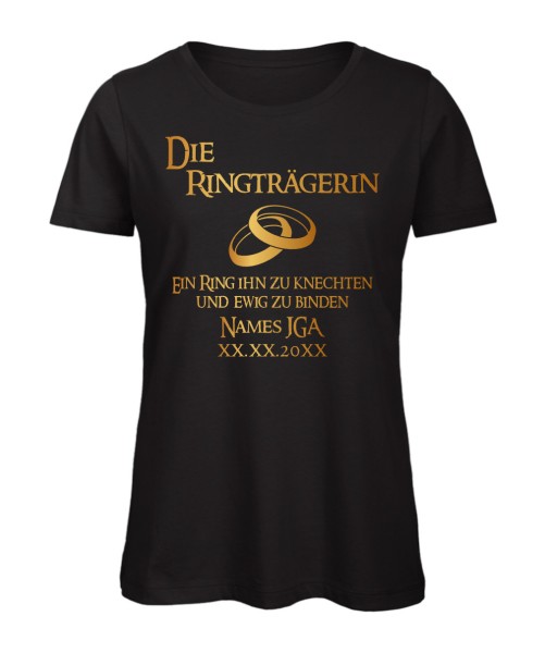 Die Ringträgerin Frauen JGA T-Shirt in Schwarz