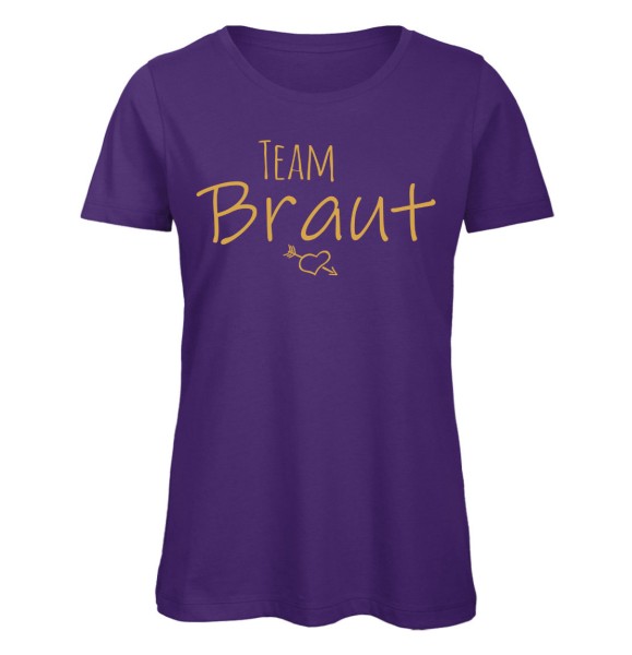Team Braut mit Herz JGA Frauen T-Shirt Lila