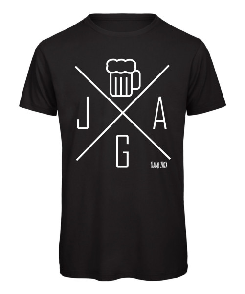Ready to Party: JGA T-Shirt mit Logo und Bierglas