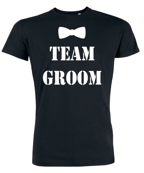 Groom Team Fliege JGA T-Shirt Schwarz