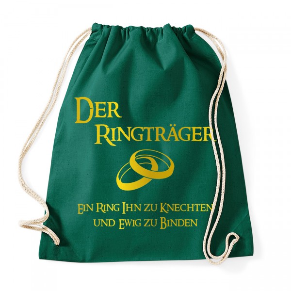 Ringträger - JGA Baumwollrucksack  Bottle Green