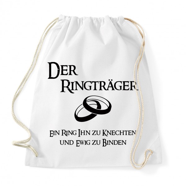 Ringträger - JGA Baumwollrucksack  White
