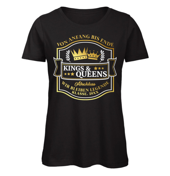 Kings and Queens Legenden - Abschluss T-Shirt  Schwarz