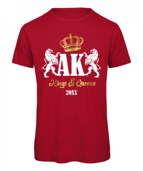 Kings and Queens Rot mit Weiß-Gold Druck
