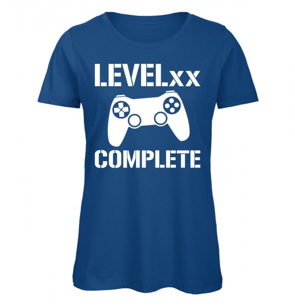 Level xx Complete Gamer T-Shirt für Damen zum Geburtstag - Royalblau