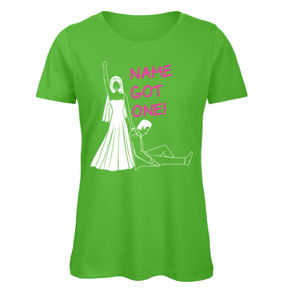 Sie hat Einen! JGA T-Shirt für die Braut. Grün.