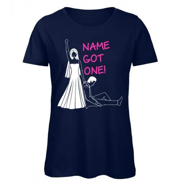 Sie hat Einen! JGA T-Shirt für die Braut. Dunkelblau.