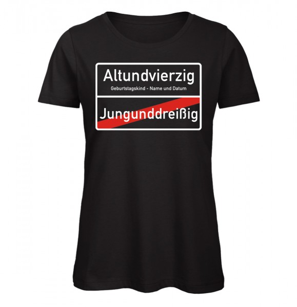 Ortsschild T-Shirt Schwarz