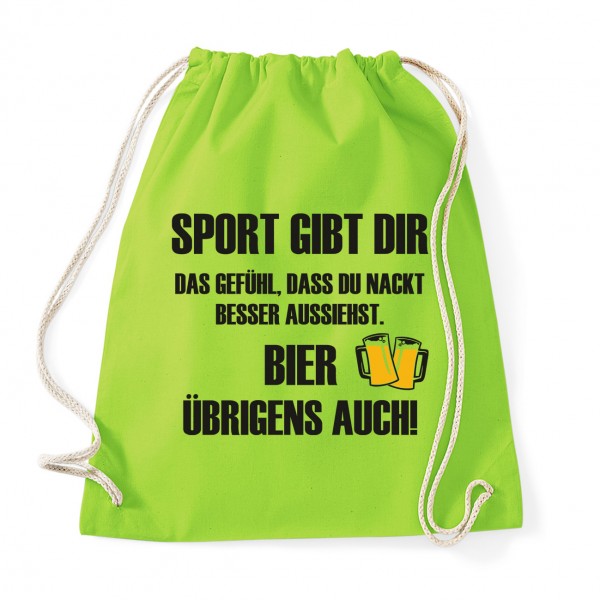 Sport gibt dir das Gefühl - Baumwollrucksack Lime Green