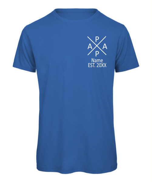 Papa X T-Shirt personalisiert in Royalblau