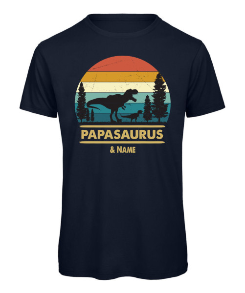 Papasaurus T-Shirt in Marineblau