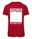 Gästebuch T-Shirt zum 30. Geburtstag personalisierbar in Rot
